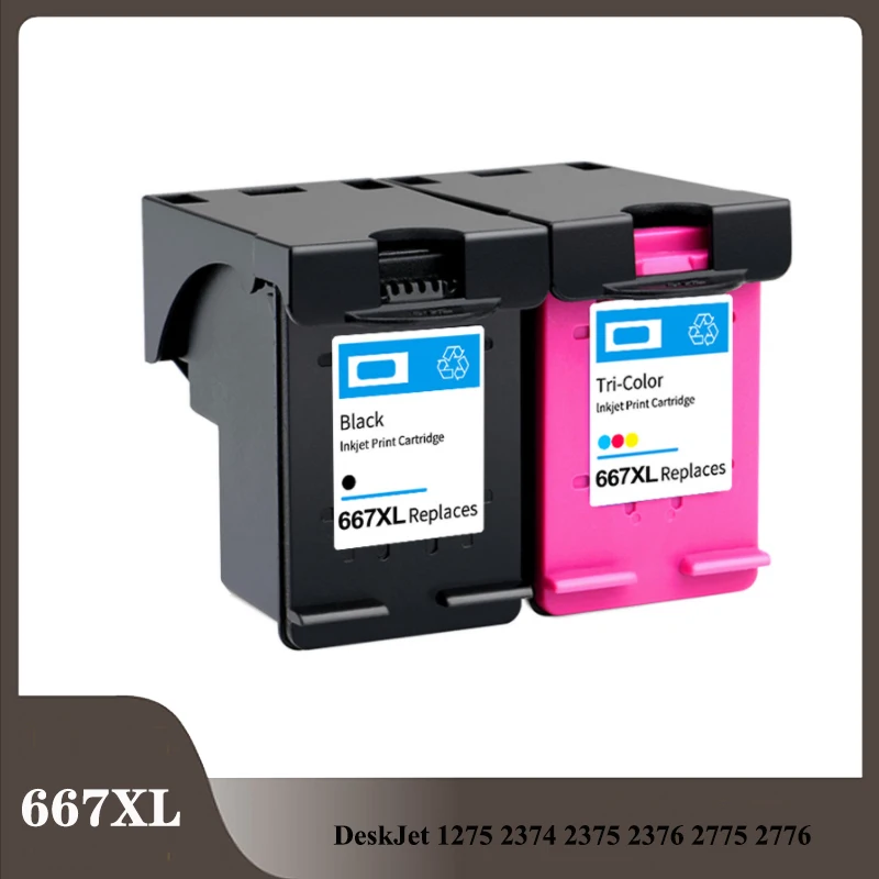 Vilaxh For HP 667XL 667 XL Ink Cartridge for HP667 DeskJet Ink Advantage 1275 2374 2375 2376 2775 2776 printer
Vilaxh For HP 667XL 667 XL Ink Cartridge for HP667 DeskJet Ink Advantage 1275 2374 2375 2376 2775 2776 printer