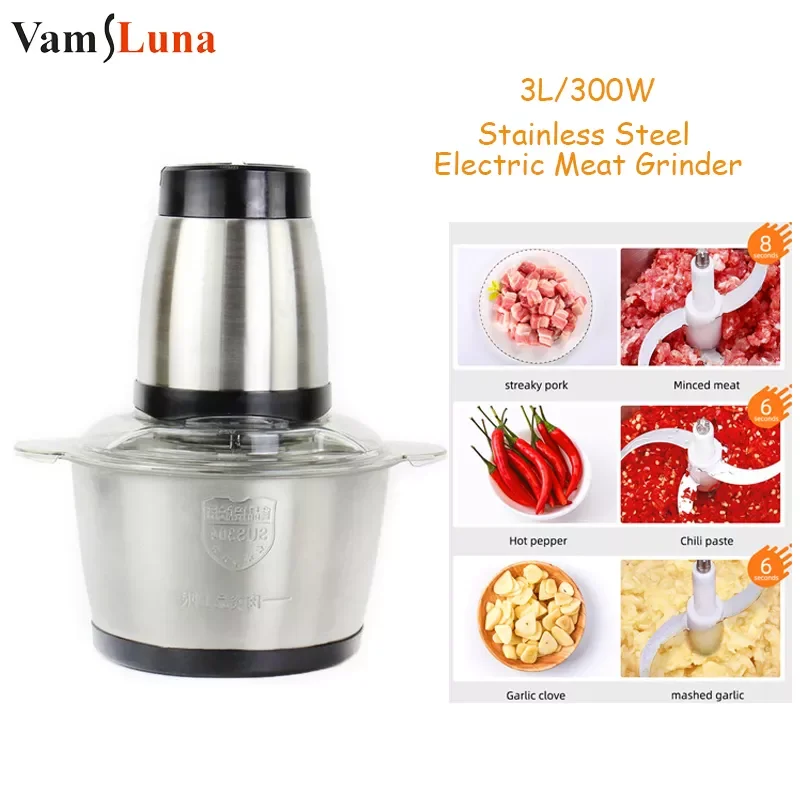 800W Stainless Steel Electric Chopper Meat Grinder Mincer Food Processor Food Mixer Grinder Blender for Kitchen
800W Stainless Steel Electric Chopper Meat Grinder Mincer Food Processor Food Mixer Grinder Blender for Kitchen