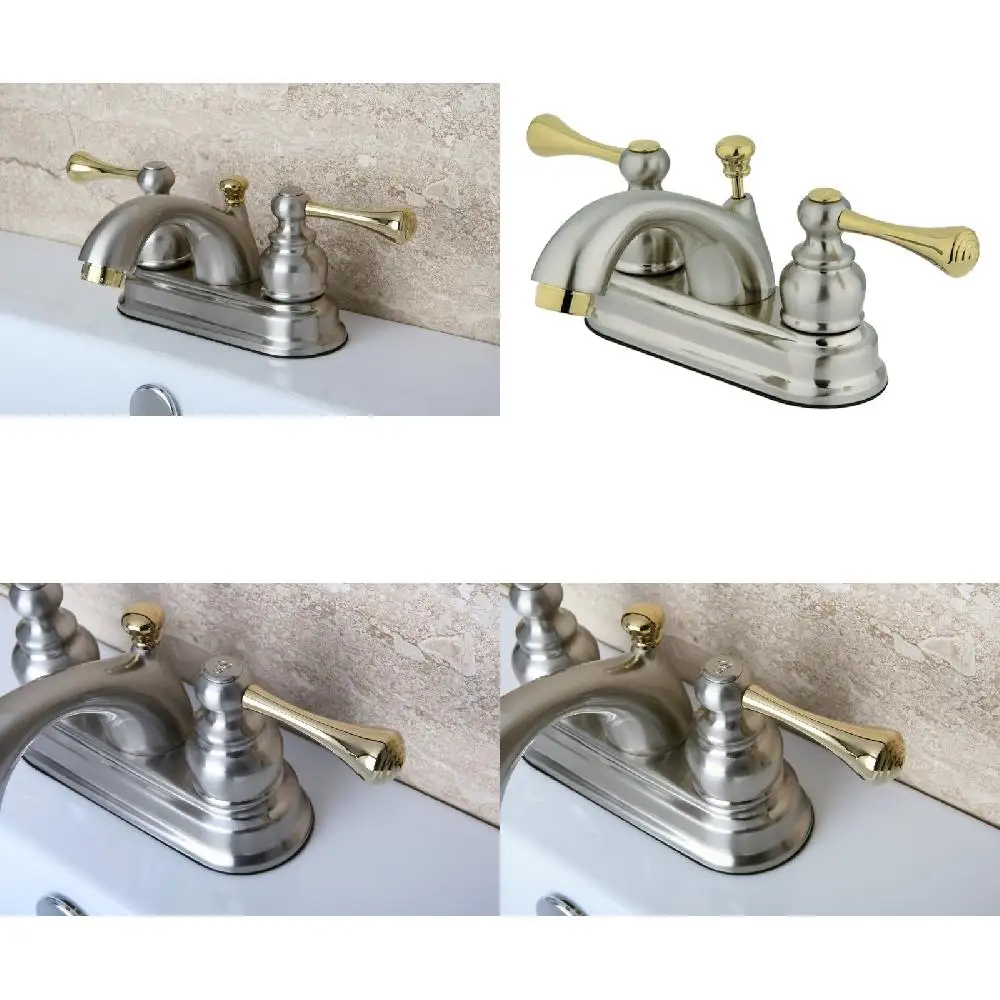 Upgrade Now! Delightful Brushed Nickel & Polished Brass Finished 4 In. Centerset Bathroom Faucet - 155 characters
Upgrade Now! Delightful Brushed Nickel & Polished Brass Finished 4 In. Centerset Bathroom Faucet - 155 characters