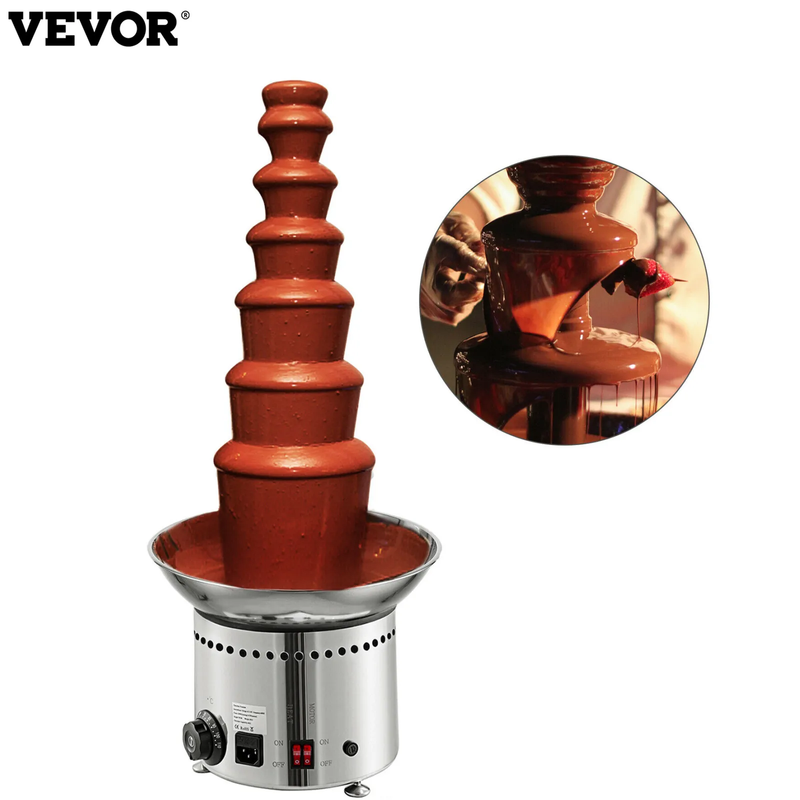 VEVOR 7 Tier Chocolate Fountain 103cm Chocolate Fountain Professional Commercial Chocolate Fountain For Wedding Catering
VEVOR 7 Tier Chocolate Fountain 103cm Chocolate Fountain Professional Commercial Chocolate Fountain For Wedding Catering