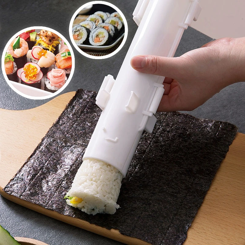 

Машина для изготовления суши своими руками, устройство для суши, инструмент для суши, быстрое суши Базука, японская форма в рулоне для риса и мяса, кухонные аксессуары для бэнто