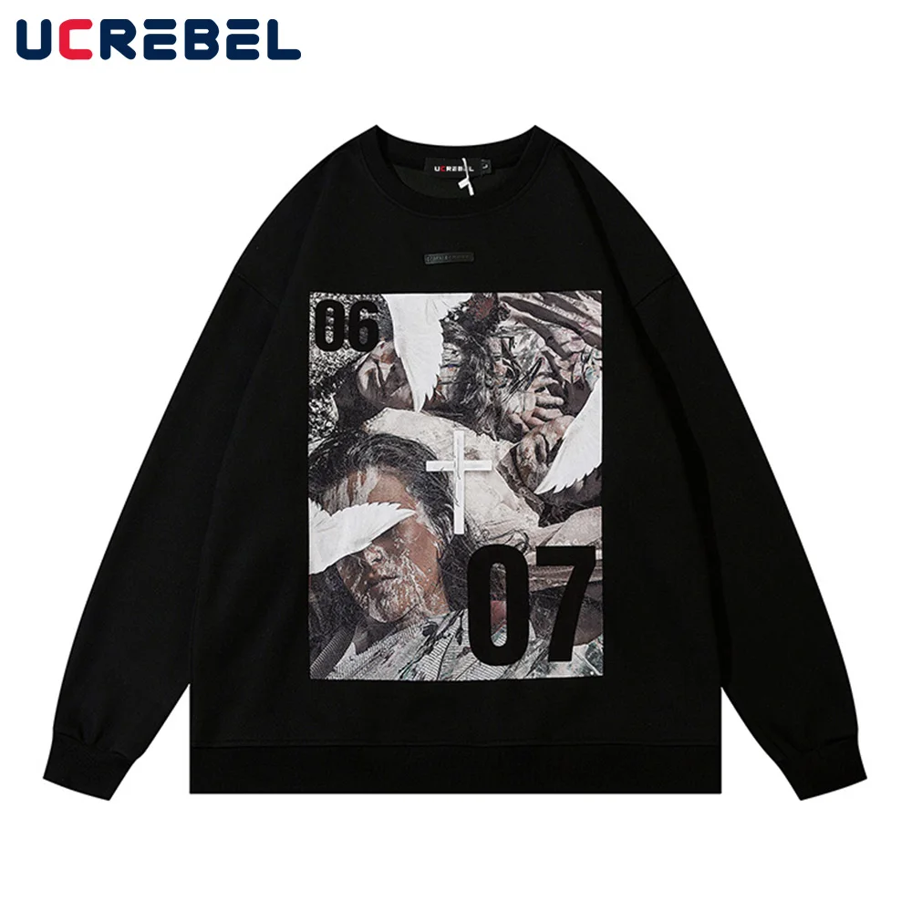 Portrait Print Round Neck Sweatshirts Retro Mens Loose Casual Long Sleeve Streetwear Autumn Winter Double-sided Printing Top Men
Portrait Print Round Neck Sweatshirts Retro Mens Loose Casual Long Sleeve Streetwear Autumn Winter Double-sided Printing Top Men