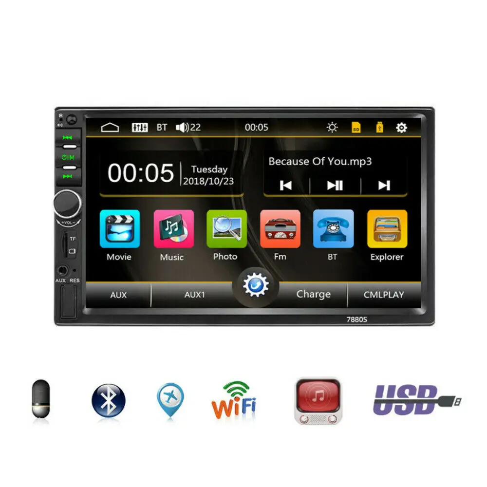 7in Double 2DIN Car FM Stereo Radio MP5 Player Touch Screen BT Audio USB/TF/AUX
7in Double 2DIN Car FM Stereo Radio MP5 Player Touch Screen BT Audio USB/TF/AUX