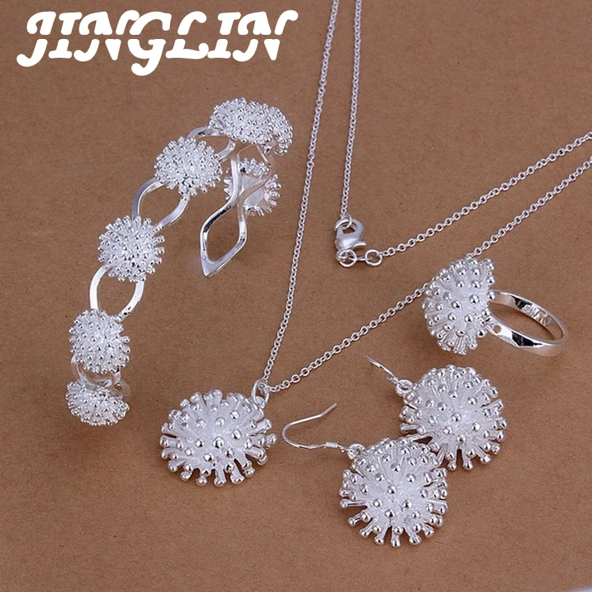 JINGLIN 925 Sterling Silver Wedding Jewelry Women Exquisite Fireworks Bracelet Drop Earrings Necklace Ring Fashion Jewelry Sets
JINGLIN 925 Sterling Silver Wedding Jewelry Women Exquisite Fireworks Bracelet Drop Earrings Necklace Ring Fashion Jewelry Sets