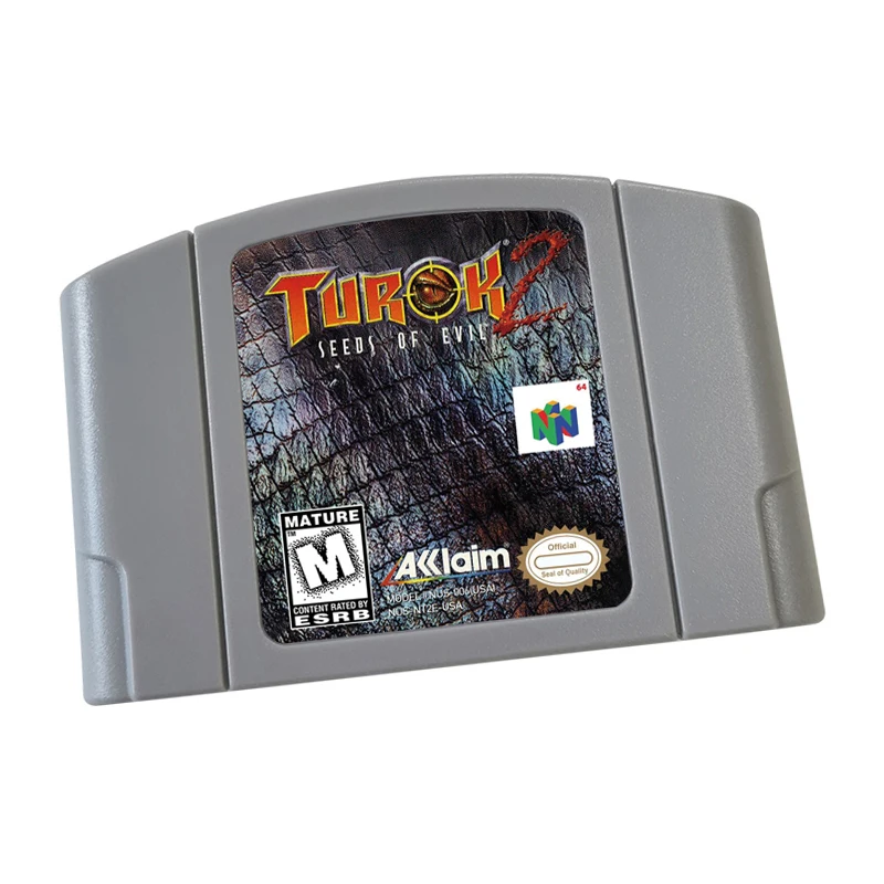 Turok-2-Seeds-Evil для игровой карты N64 консоли версии США и ЕС 64-битный картридж видеоигр
