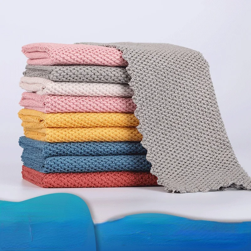 Kitchen cleaning rag wipe glass table fish scale cloth thickened water absorption quick drying pearl microfiber towel hundred
Kitchen cleaning rag wipe glass table fish scale cloth thickened water absorption quick drying pearl microfiber towel hundred