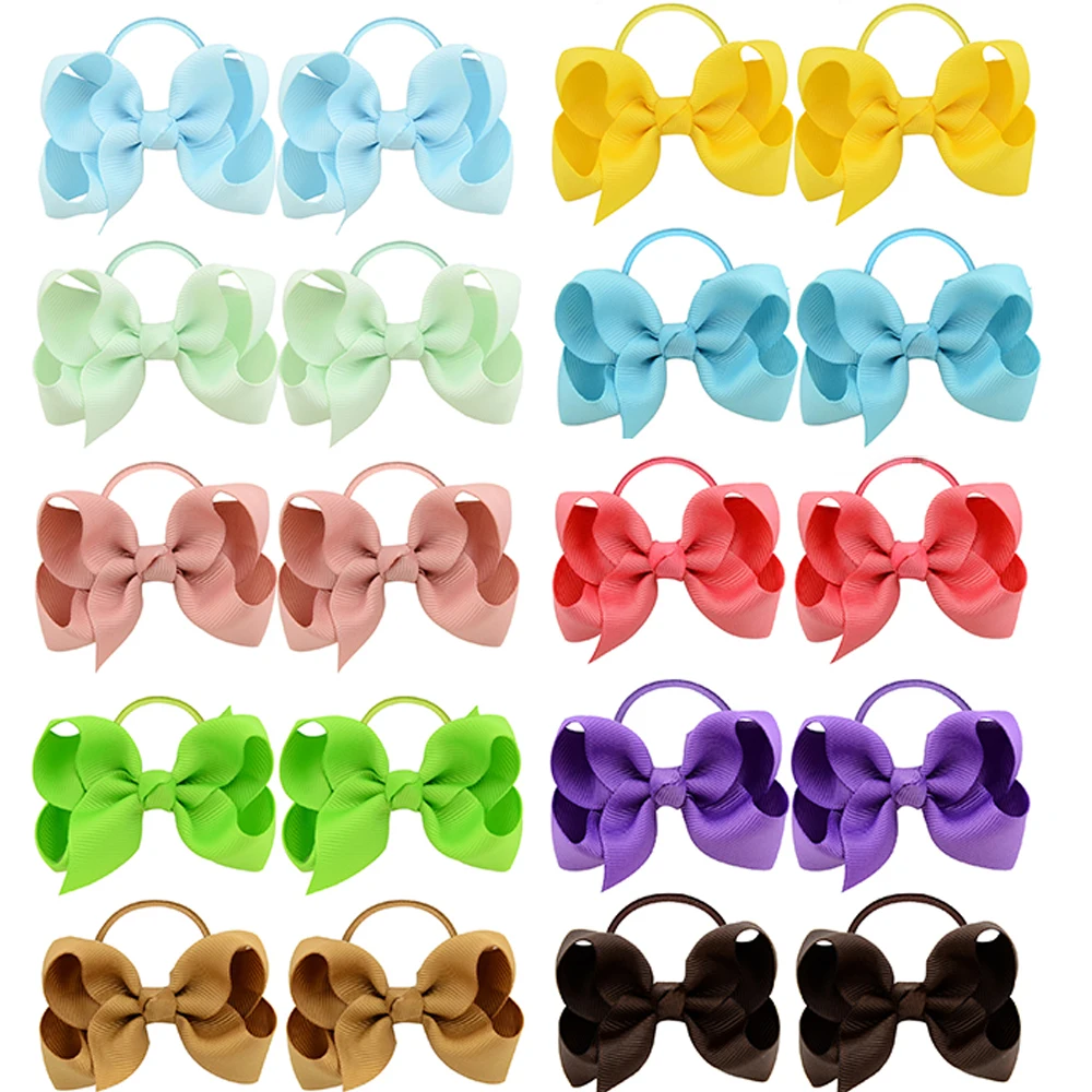 

20pcs/lot 3.5 Inch Grosgrain Ribbon Hair Bows Hairband For Kids Girls Handmade Boutique Bow Headband Hair Accessories Gifts