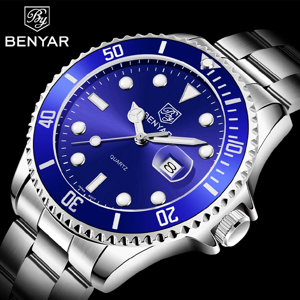 2023 BENYAR Luxury Men's Watches 30m Waterproof Date Clock Male Sports Watches Men Quartz Casual Wrist Watch Relogio Masculino
2023 BENYAR Luxury Men's Watches 30m Waterproof Date Clock Male Sports Watches Men Quartz Casual Wrist Watch Relogio Masculino