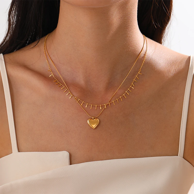 Simple Stainless Steel 18K Gold Plated Clavicle Necklaces for Women Fashion Temperament Love Heart Pendant Necklace Jewelry Gift
Simple Stainless Steel 18K Gold Plated Clavicle Necklaces for Women Fashion Temperament Love Heart Pendant Necklace Jewelry Gift