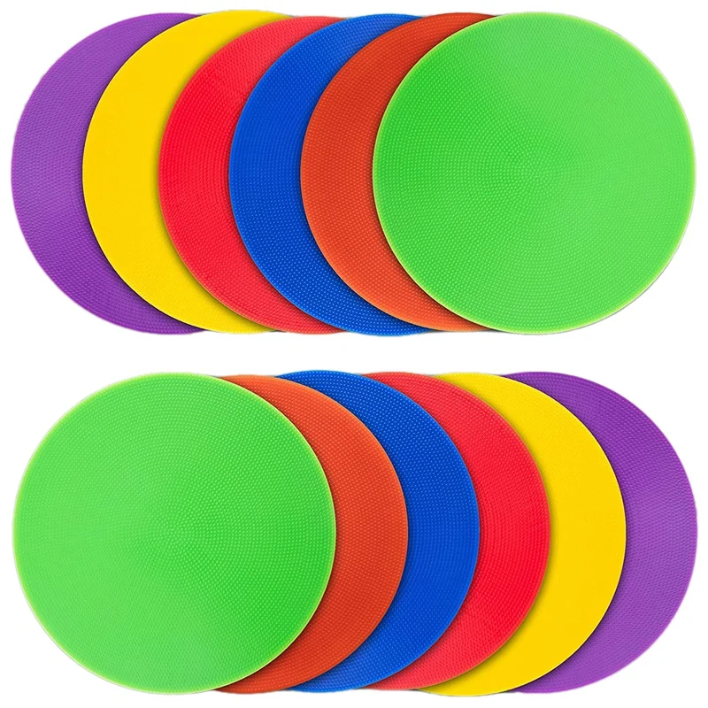 12Pcs Colored Spot Marker Non-Slip Agility Markers Flat Cones Dots for Football Basketball Training Dance Practice
12Pcs Colored Spot Marker Non-Slip Agility Markers Flat Cones Dots for Football Basketball Training Dance Practice
