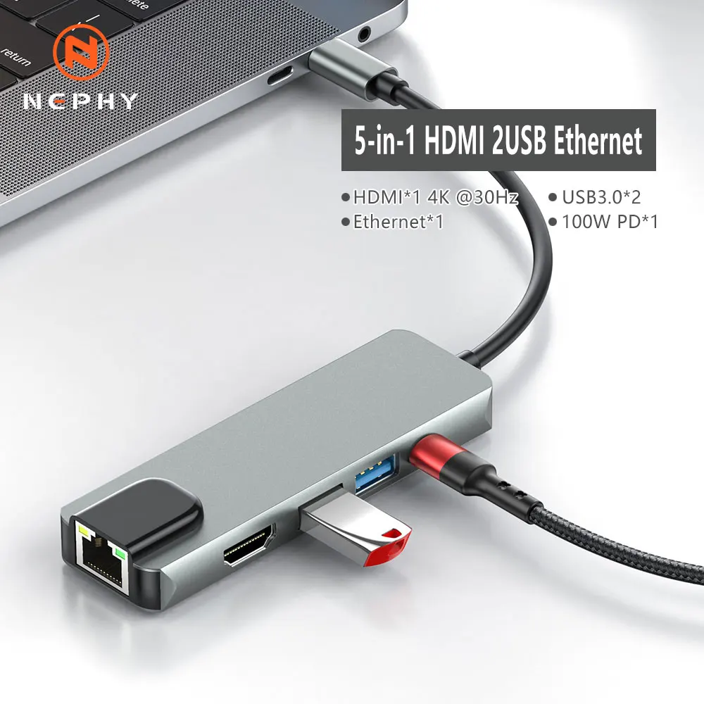 USB-концентратор типа C на HDMI-совместимый адаптер USB 3,0 Ethernet 5 в 1, концентратор типа C, док-станция для MacBook Pro Air USB C Splitte
USB-концентратор типа C на HDMI-совместимый адаптер USB 3,0 Ethernet 5 в 1, концентратор типа C, док-станция для MacBook Pro Air USB C Splitte