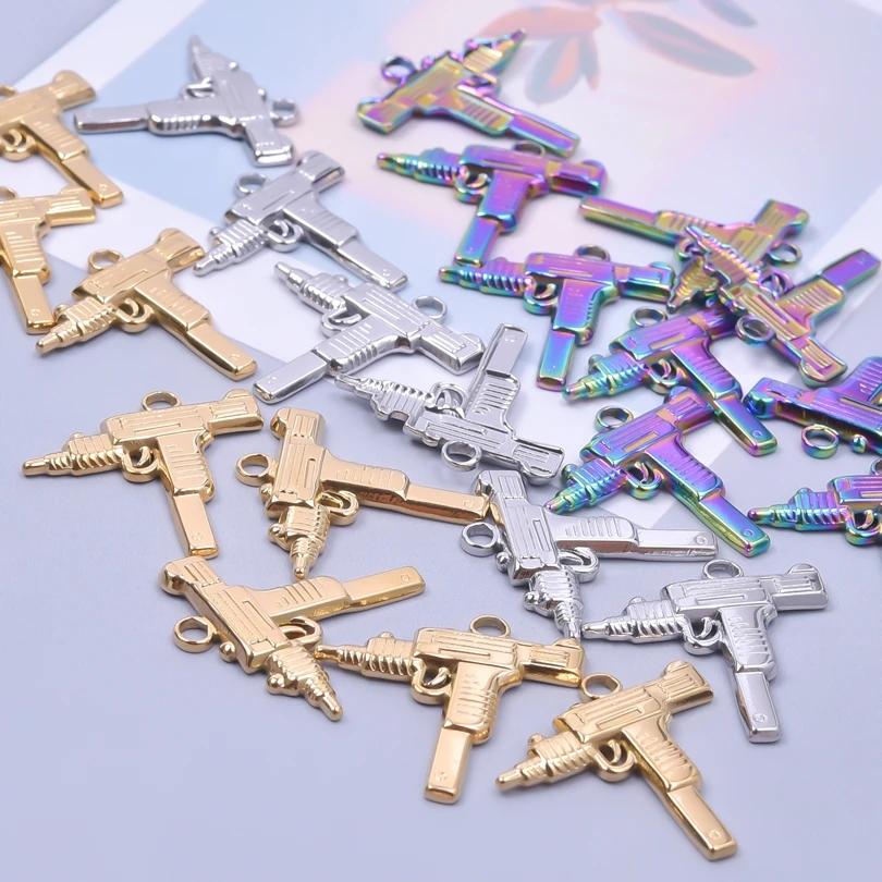 Fashion Pistol Stainless Steel Punk Rainbow Charms Men Amulet Neckalce Pendants Jewelry Makings Choker Women Craft DIY Materials
Fashion Pistol Stainless Steel Punk Rainbow Charms Men Amulet Neckalce Pendants Jewelry Makings Choker Women Craft DIY Materials