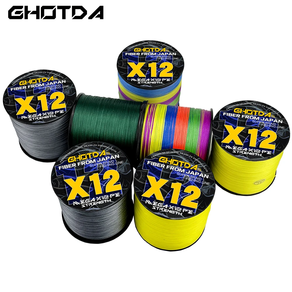 GHOTDA Braided Fishing Line 12/9X 300M/500M 4 Colors Max Drag 120LB Multifilament PE Wire for Carp Sea Fishing Accessories Pesca
GHOTDA Braided Fishing Line 12/9X 300M/500M 4 Colors Max Drag 120LB Multifilament PE Wire for Carp Sea Fishing Accessories Pesca