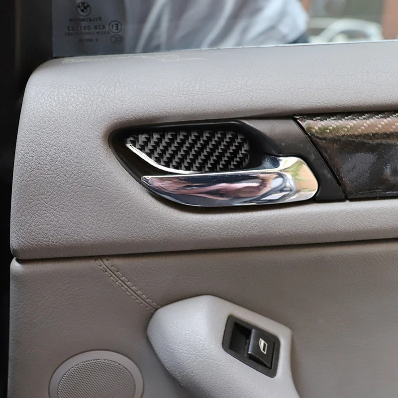 

Наклейки из углеродного волокна, внутренняя ручка автомобиля, отделочные полосы для BMW 3 серии E46 98-04, внутренние аксессуары для автомобиля