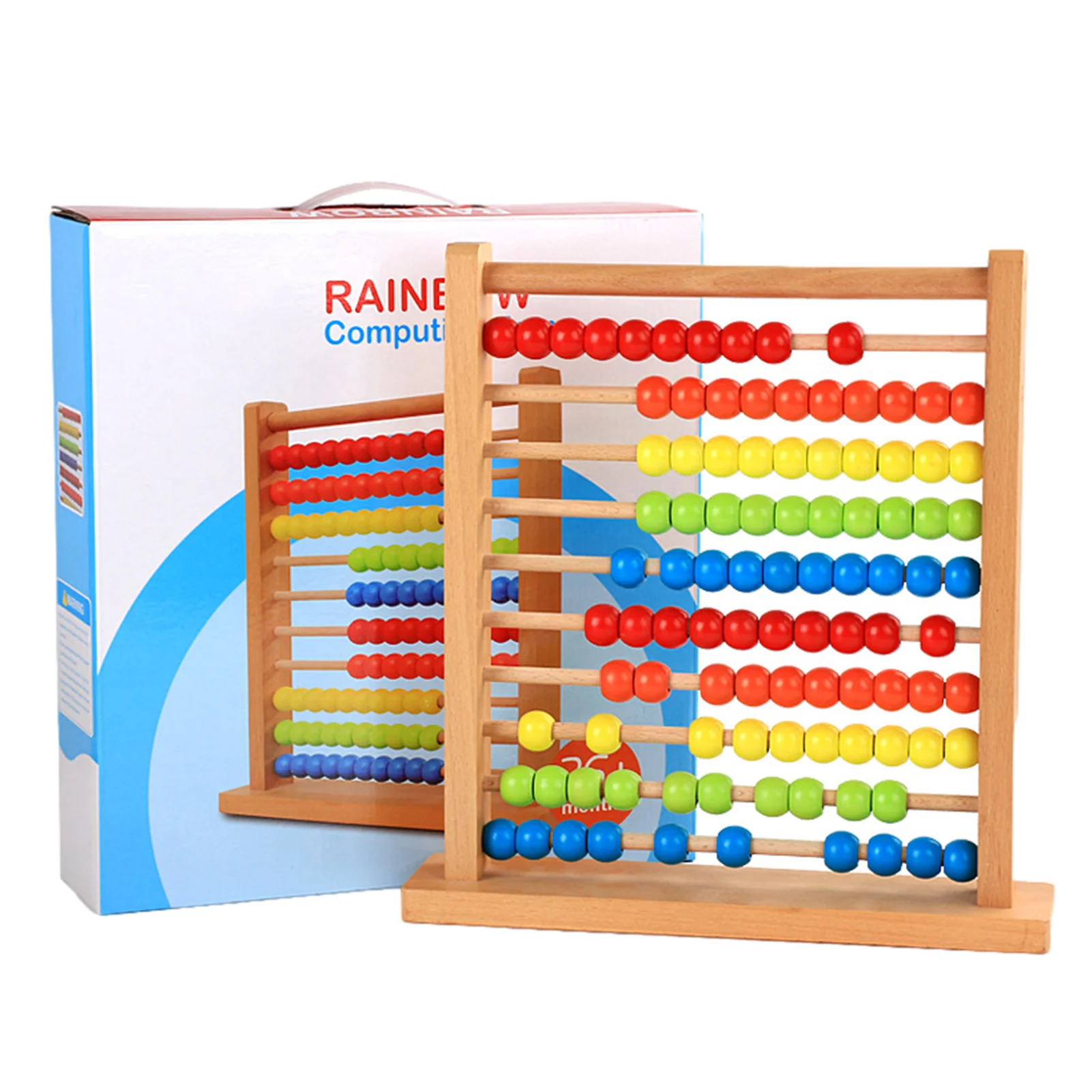 

Ранняя игрушка деревянные для счета Beads с 10-рядной подсчетной рамкой, добавьте и вычитайте Abacus, развивающая игрушка с 100 цветными бусинами и