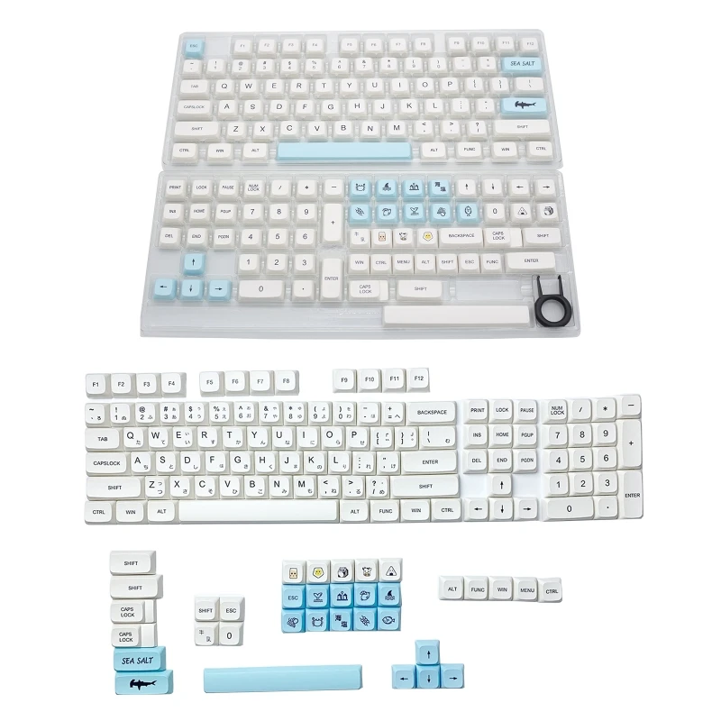 

138 Keys XDA Keycaps PBT Dye Sub Keycap Sea Salt Theme Cherry Layout For MX Switch Mechanical Keyboard 61 74 68 84 87 96