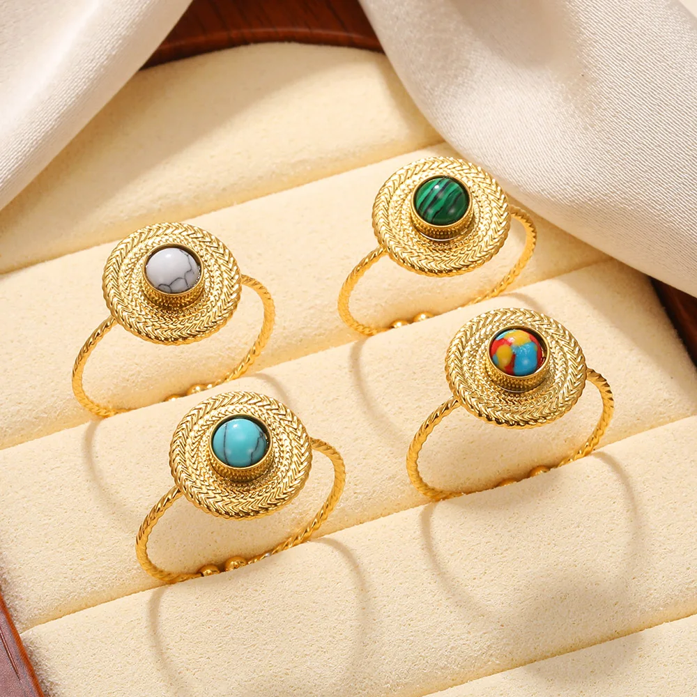 Natural Stone Ring For Women Stainless Steel Rings Gold Color Open Adjustable Size Bohemia Jewelry Gift 2023 New Free Shipping
Natural Stone Ring For Women Stainless Steel Rings Gold Color Open Adjustable Size Bohemia Jewelry Gift 2023 New Free Shipping