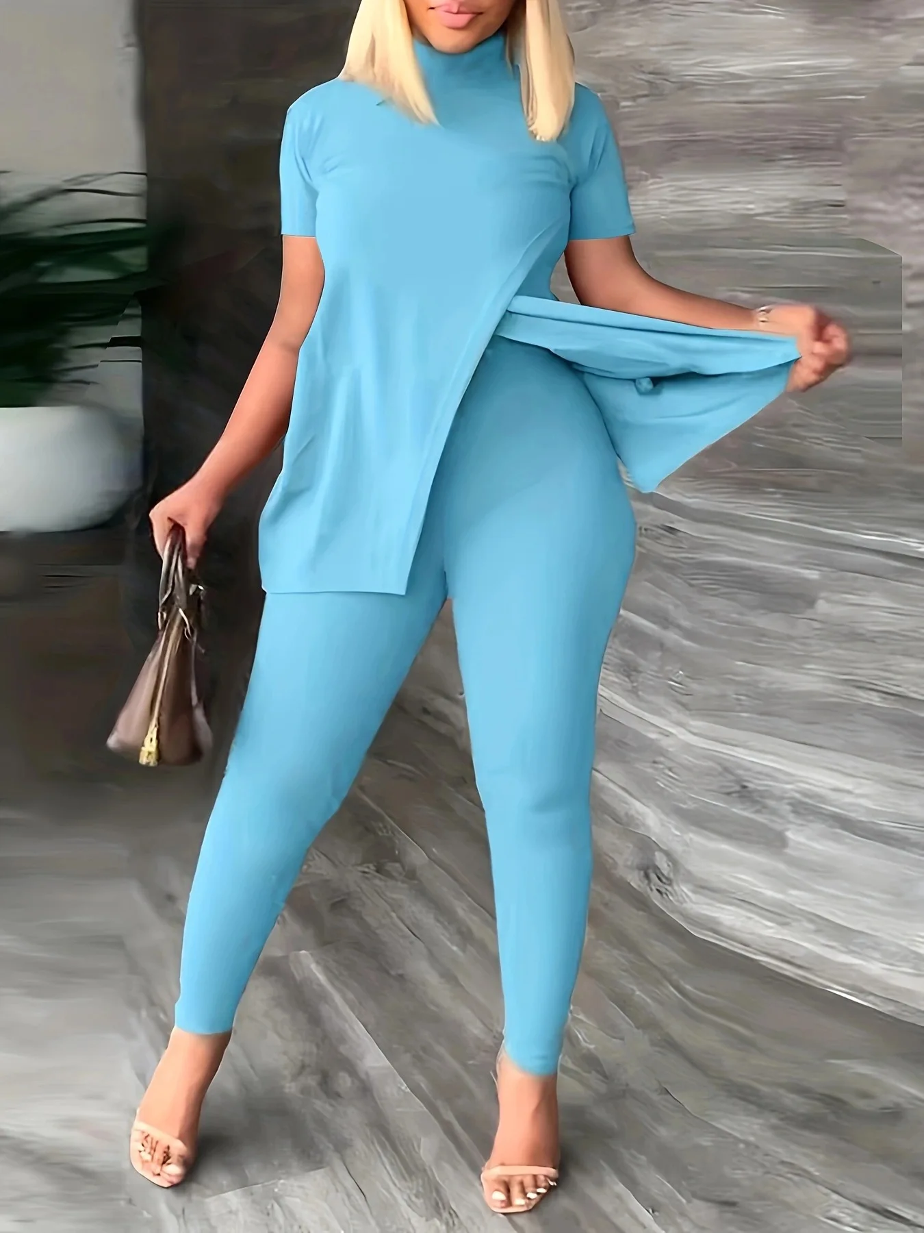 Casual Street Fashion Women's Set Short Sleeve Side Split T-shirt and Pants Suit 2023 INS Two 2 Piece Set Outfit Tracksuit 
Casual Street Fashion Women's Set Short Sleeve Side Split T-shirt and Pants Suit 2023 INS Two 2 Piece Set Outfit Tracksuit