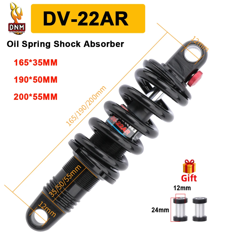 DNM DV-22AR Bicycle Shock Absorber Damping Adjustment 750LBS 165mm190mm 200mm Hydraulic Spring Mountain Bike Rear Shock Absorber
DNM DV-22AR Bicycle Shock Absorber Damping Adjustment 750LBS 165mm190mm 200mm Hydraulic Spring Mountain Bike Rear Shock Absorber