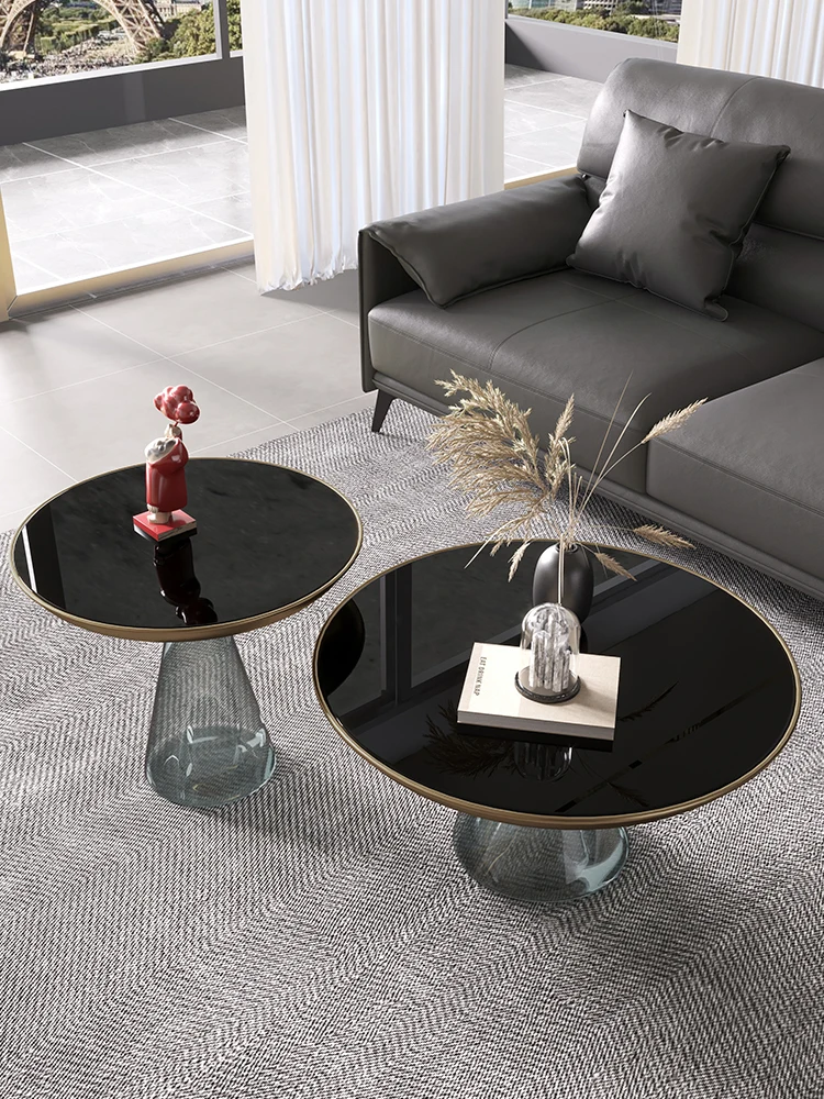 Modern light luxury simple style glass ins net red designer transparent corner table size round high-low combination tea table
Modern light luxury simple style glass ins net red designer transparent corner table size round high-low combination tea table