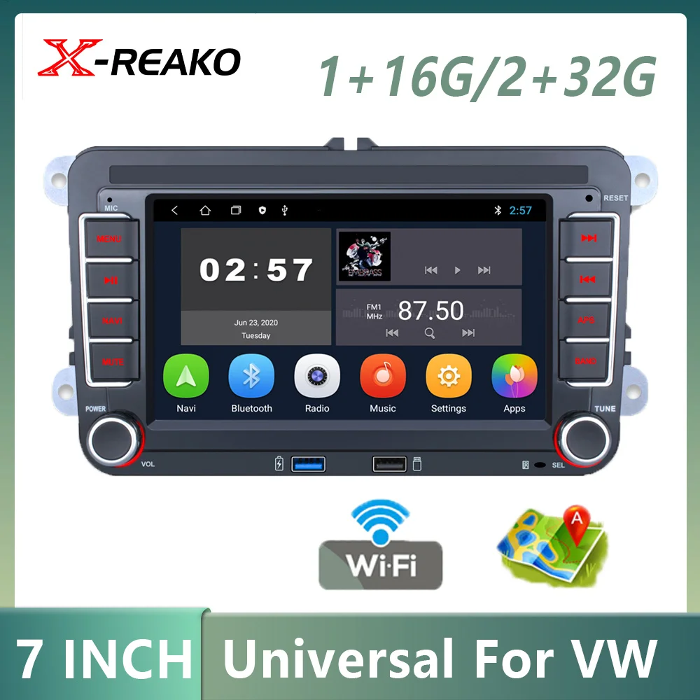 X-REAKO Car Player Autoradio 7" For VW Android 11 Touch Screen Car Radio Multimedia Player GPS Navigation BT 2 USB PORT FM
X-REAKO Car Player Autoradio 7" For VW Android 11 Touch Screen Car Radio Multimedia Player GPS Navigation BT 2 USB PORT FM
