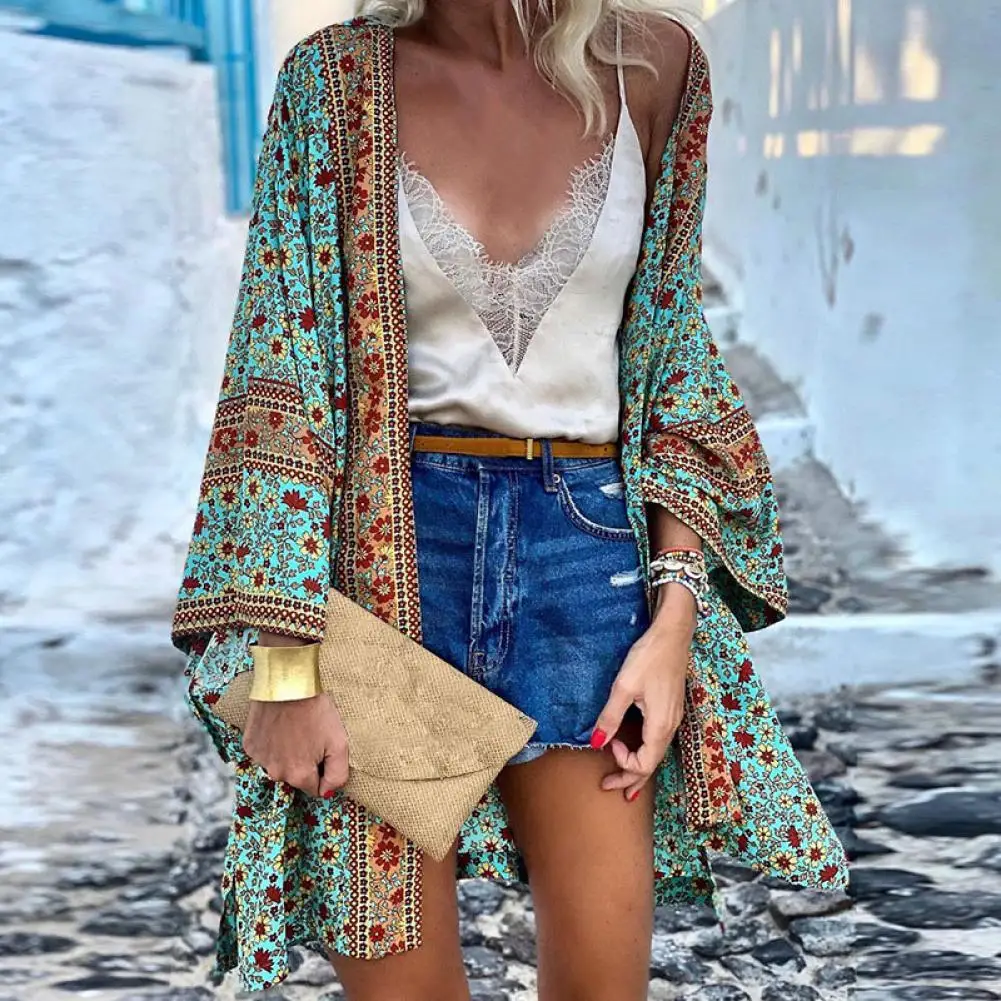 Vintage Quick Drying Summer Open Front Bohemian Floral Printed Shirt for Travel
Vintage Quick Drying Summer Open Front Bohemian Floral Printed Shirt for Travel