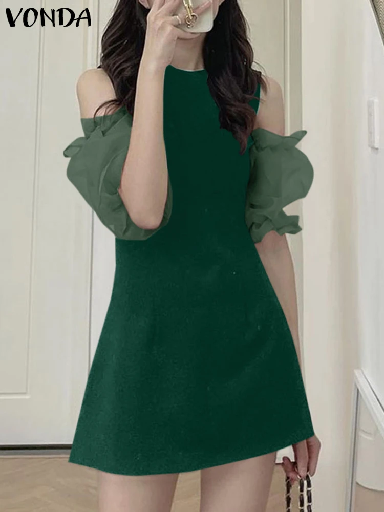 Half Sleeve Dress Sexy Off Shoulder Mini Dresses VONDA 2022 Women's Fashion Puff Sleeves Holiday Party Sundress Casual Vestidos
Half Sleeve Dress Sexy Off Shoulder Mini Dresses VONDA 2022 Women's Fashion Puff Sleeves Holiday Party Sundress Casual Vestidos