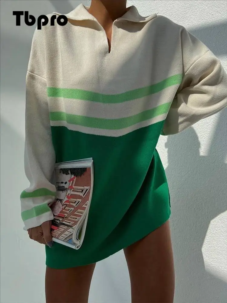 Women's stripe Contrast Knitted Sweaters Female Fashion Long Sleeve Loose Pullovers 2022 Autumn casual Lady Jumper Sweaters 
Women's stripe Contrast Knitted Sweaters Female Fashion Long Sleeve Loose Pullovers 2022 Autumn casual Lady Jumper Sweaters