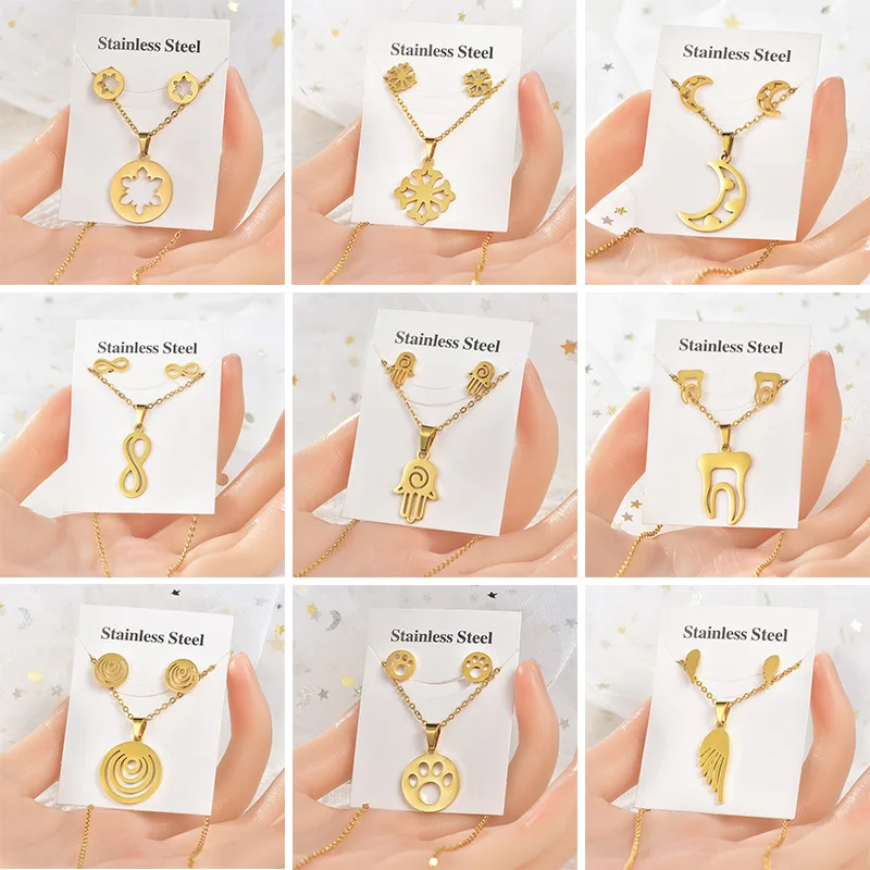 WANGAIYAO new snowflake earrings necklace set decorations feminine temperament moon necklace earrings two-piece wedding jewelry
WANGAIYAO new snowflake earrings necklace set decorations feminine temperament moon necklace earrings two-piece wedding jewelry