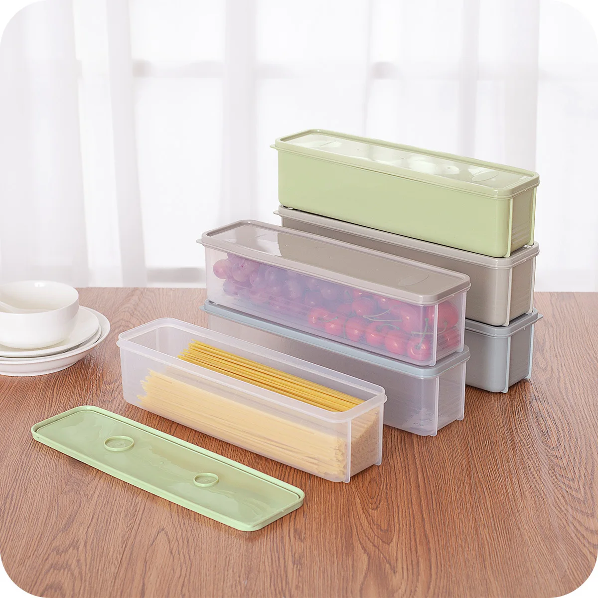 Japanese Noodle Storage Box Refrigerator Plastic Food Preservation Box With Lid Kitchen Organizers Grains Noodle Sealed Box
Japanese Noodle Storage Box Refrigerator Plastic Food Preservation Box With Lid Kitchen Organizers Grains Noodle Sealed Box