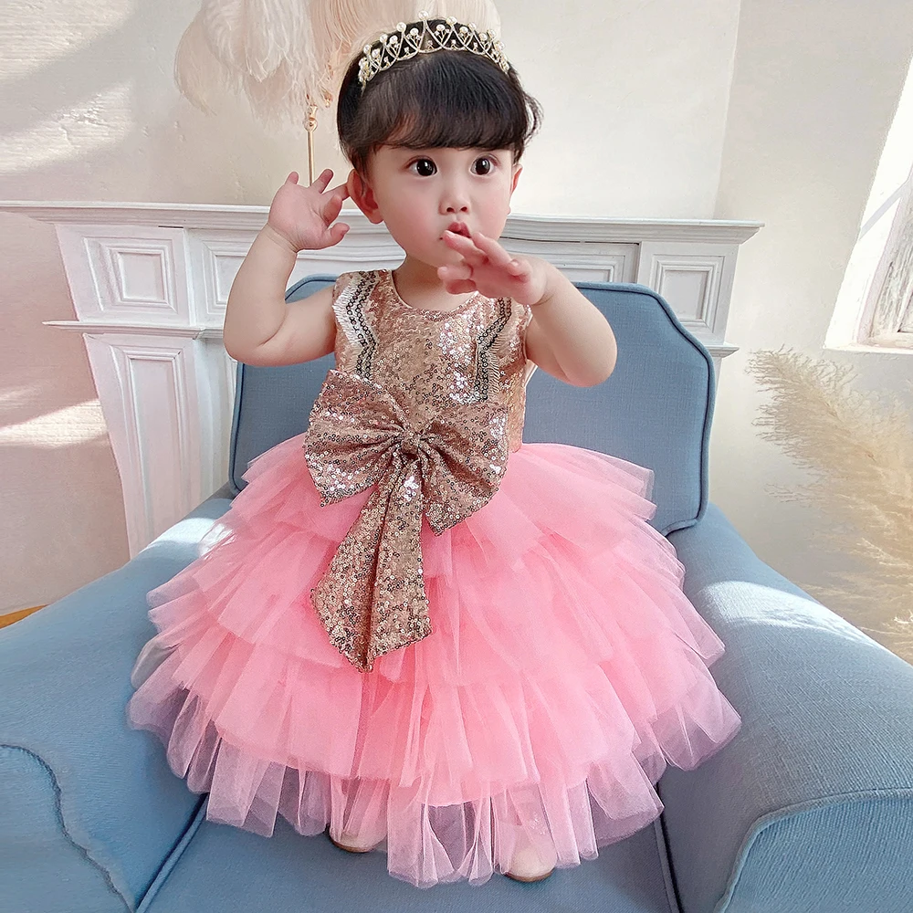 Christening Princess Wedding Toddler Sequined Big Bow Cake Birthday Party Child Baptism Baby Girl Clothes Summer Dresses Vestido
Christening Princess Wedding Toddler Sequined Big Bow Cake Birthday Party Child Baptism Baby Girl Clothes Summer Dresses Vestido