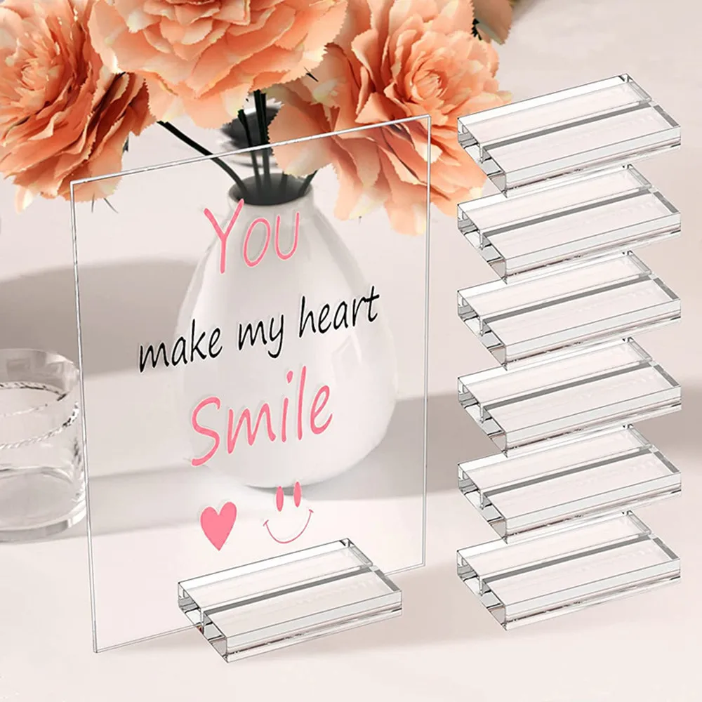 6Pcs Clear Acrylic Stand Wedding Logo Holder With Card Slot Card Digital Display Stand For Menu, Meeting, Table Number, Photo
6Pcs Clear Acrylic Stand Wedding Logo Holder With Card Slot Card Digital Display Stand For Menu, Meeting, Table Number, Photo