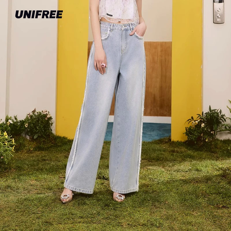 UNIFREE Vintage Women's Jeans Straight Leg Wash Comfortable Fashion Women's Pants Streetwear Baggy Jeans for Women
UNIFREE Vintage Women's Jeans Straight Leg Wash Comfortable Fashion Women's Pants Streetwear Baggy Jeans for Women