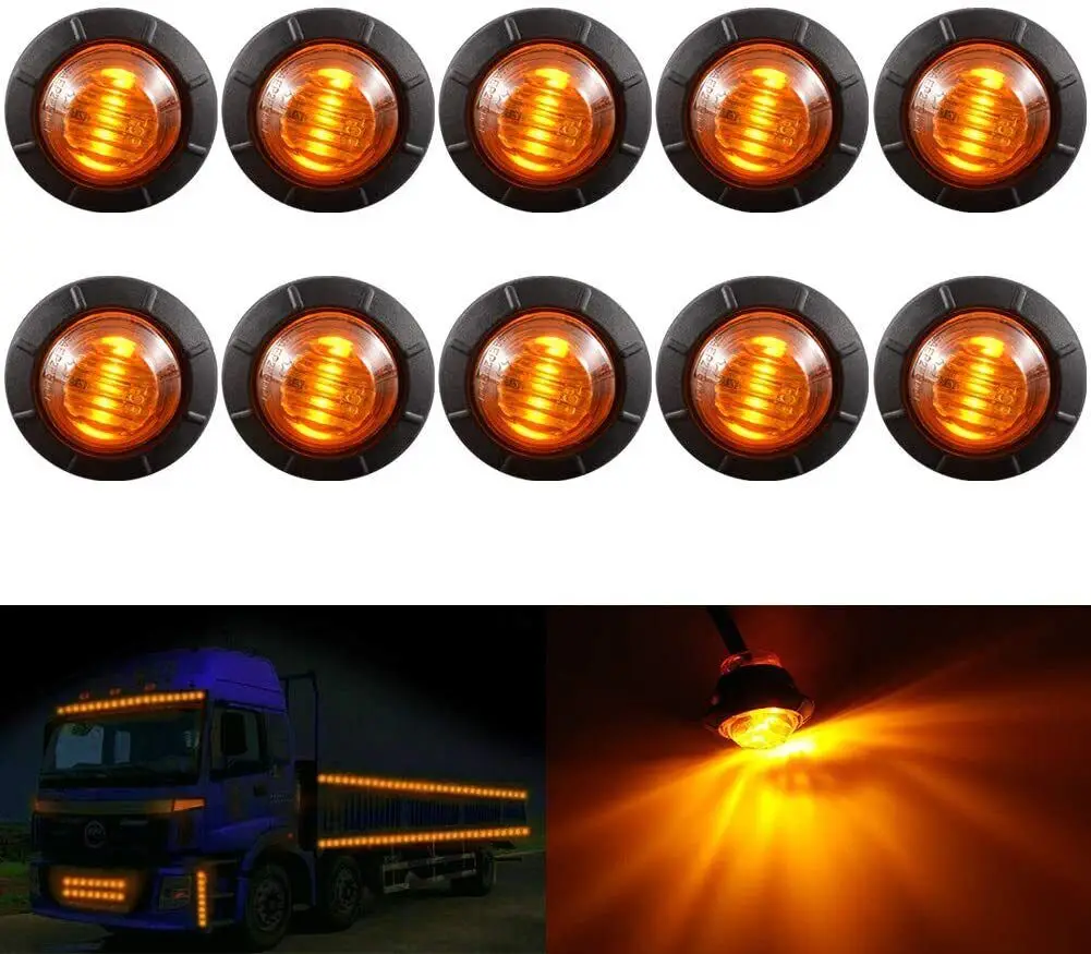 10Pcs Car Lorry Round LED Bullet Button Side Mini Marker Lights Lamp Auto Car Bus Wagons Indicator Trailer Light Rear Side Lamp
10Pcs Car Lorry Round LED Bullet Button Side Mini Marker Lights Lamp Auto Car Bus Wagons Indicator Trailer Light Rear Side Lamp