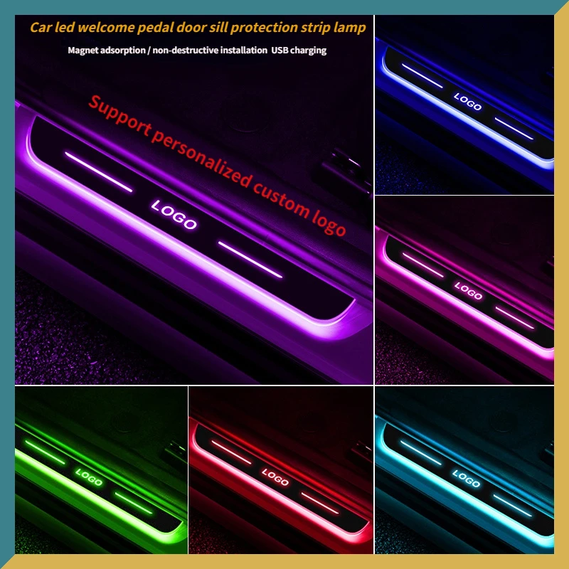 Customized Car door illuminated sill light logo Projector lamp USB Power Moving LED Welcome Pedal Car Scuff Plate Pedal no wring
Customized Car door illuminated sill light logo Projector lamp USB Power Moving LED Welcome Pedal Car Scuff Plate Pedal no wring