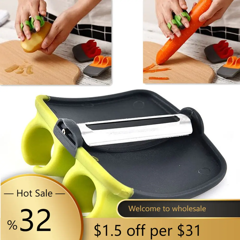 

Fruit Peeler Stainless Blade Lemon Grapefruit Fruit Slicer Double Fingers Opener Cutter Quickly Stripping Kitchen Gadgets