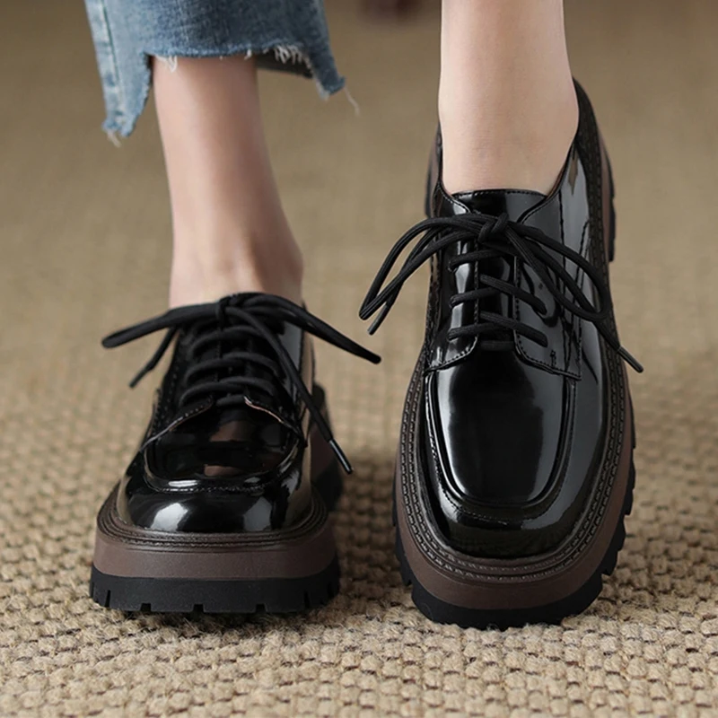 Retro Flats Women Shoes 2023 Autumn New Round Toe Lace-up Comfort Work Ladies Shoes PU Leather Designer Fad Walking Femme Shoes 
Retro Flats Women Shoes 2023 Autumn New Round Toe Lace-up Comfort Work Ladies Shoes PU Leather Designer Fad Walking Femme Shoes