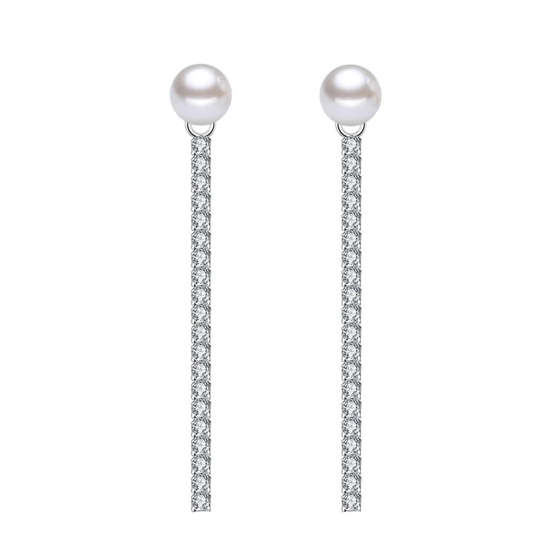 Cute Earrings Female Pearl Personality Tassel Long Zircon Earrings Zircon Crystal Back Hanging Earrings Earrings for Women
Cute Earrings Female Pearl Personality Tassel Long Zircon Earrings Zircon Crystal Back Hanging Earrings Earrings for Women