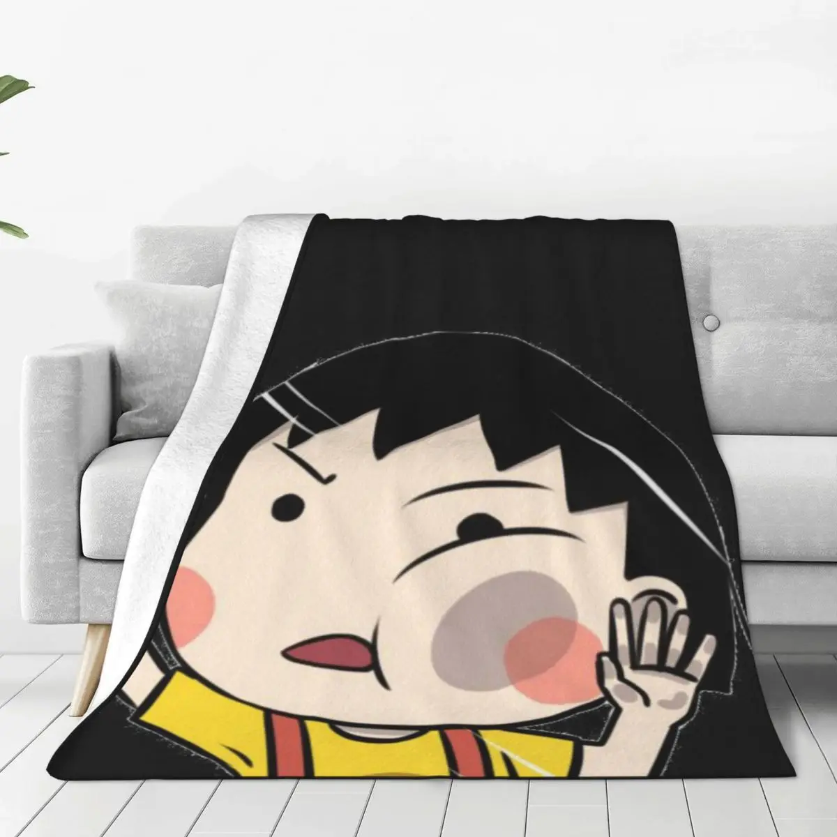 

Chibi Maruko Chan Plush Blanket Cute Girl anime cartoon Awesome Throw Blankets for Home Hotel Sofa 200x150cm Bedspreads