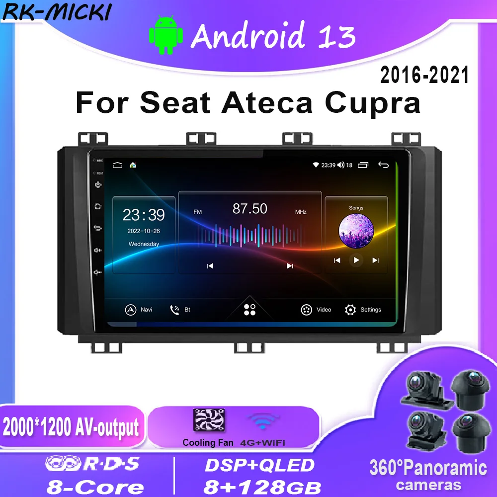 Для Seat Ateca Cupra 2016-2021, плеер, автомобильный мультимедийный плеер, с GPS, Android 12,0, 4G, WiFi, DSP
Для Seat Ateca Cupra 2016-2021, плеер, автомобильный мультимедийный плеер, с GPS, Android 12,0, 4G, WiFi, DSP