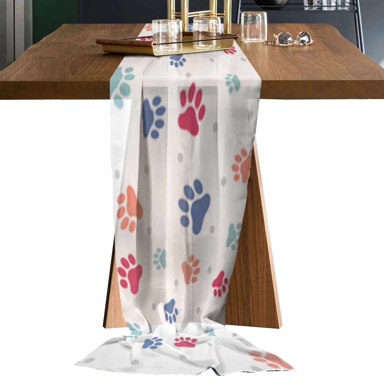 Paw Color Cute White Chiffon Table Runners Coffee Dining Table Decor Wedding Tablecloth Printed Voile Table Runners for Kitchen
Paw Color Cute White Chiffon Table Runners Coffee Dining Table Decor Wedding Tablecloth Printed Voile Table Runners for Kitchen