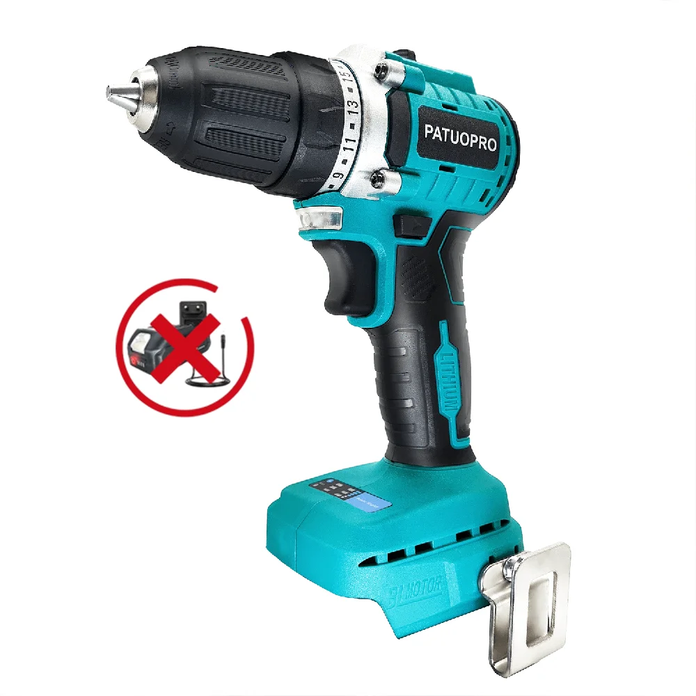 Бесщеточная дрель PT-CLUB 10 мм, 2 скорости, 23 моментов, для аккумулятора Makita 18 В 
Бесщеточная дрель PT-CLUB 10 мм, 2 скорости, 23 моментов, для аккумулятора Makita 18 В