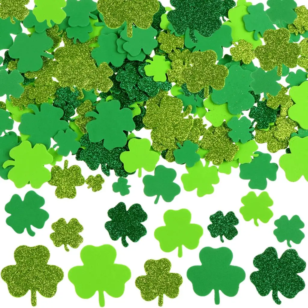 

St. Patrick's Day ​Irish Festival Mix Green Shamrock Sequins Clover Sticker Ireland Saint Party Decor Arts Craft Wall Stickers