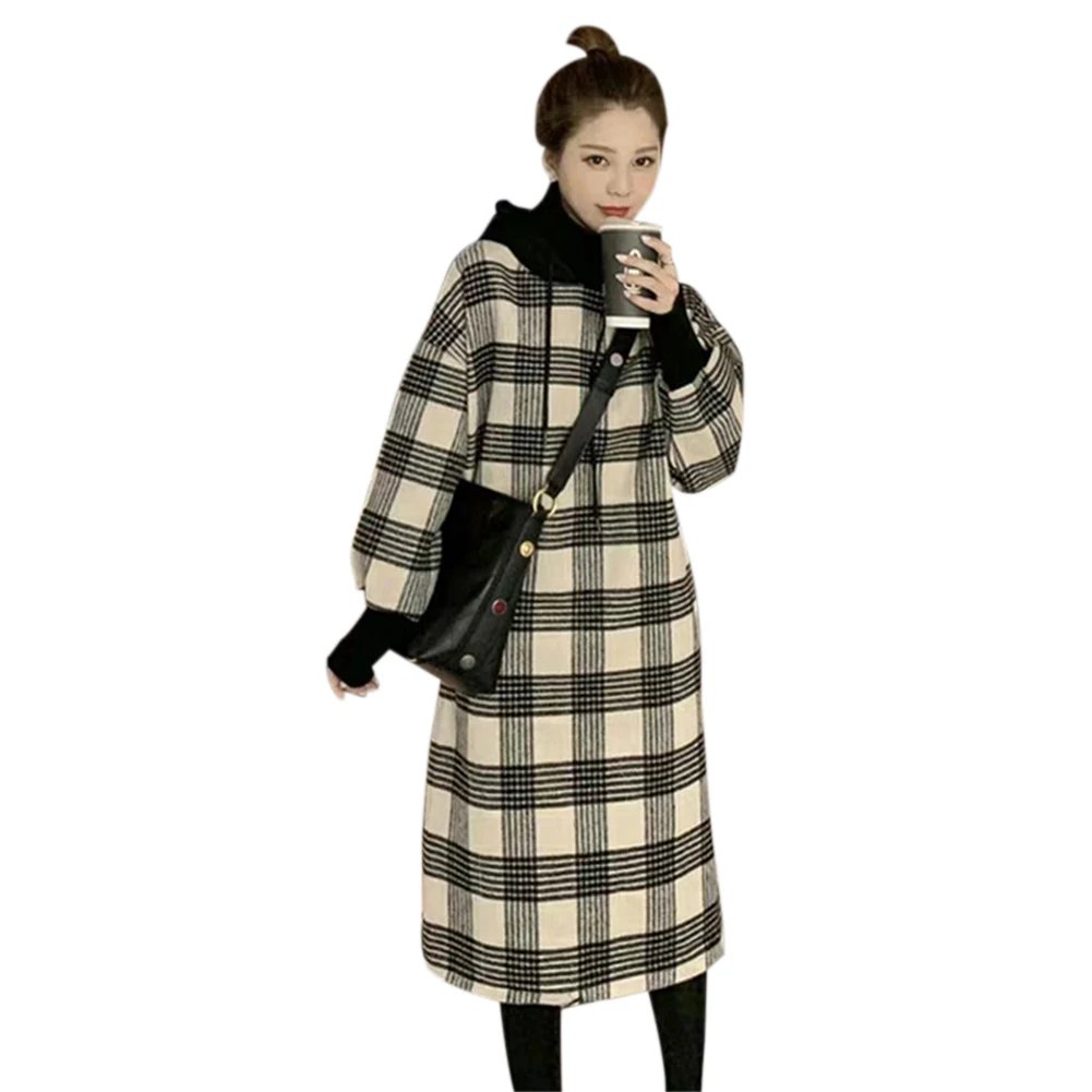 Durable Plaid Sweatshirt Dress Wear-resistant Women Plaid Sweatshirt Dress High Neck Long Sleeve Loose Hooded Clothing
Durable Plaid Sweatshirt Dress Wear-resistant Women Plaid Sweatshirt Dress High Neck Long Sleeve Loose Hooded Clothing