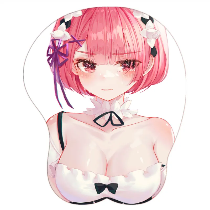 

Re Zero Rem Emilia Gamer Anime Sexy Breast Mouse Pad Cute Manga with Wrist 3D Oppai Silicone Gel Mat pad