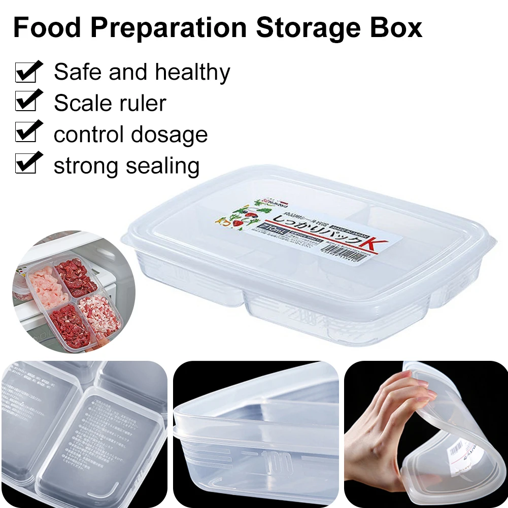 4 Grids Food Preparation Storage Box Transparent Refrigerator Frozen Meat Compartment Box Meat Onion Dishes Sub-Pack Crisper
4 Grids Food Preparation Storage Box Transparent Refrigerator Frozen Meat Compartment Box Meat Onion Dishes Sub-Pack Crisper