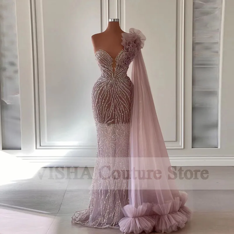 2022 New Pink Beading Mermaid Prom Dresses One Shoulder Sexy Women Evening Party Gowns Custom Made
2022 New Pink Beading Mermaid Prom Dresses One Shoulder Sexy Women Evening Party Gowns Custom Made