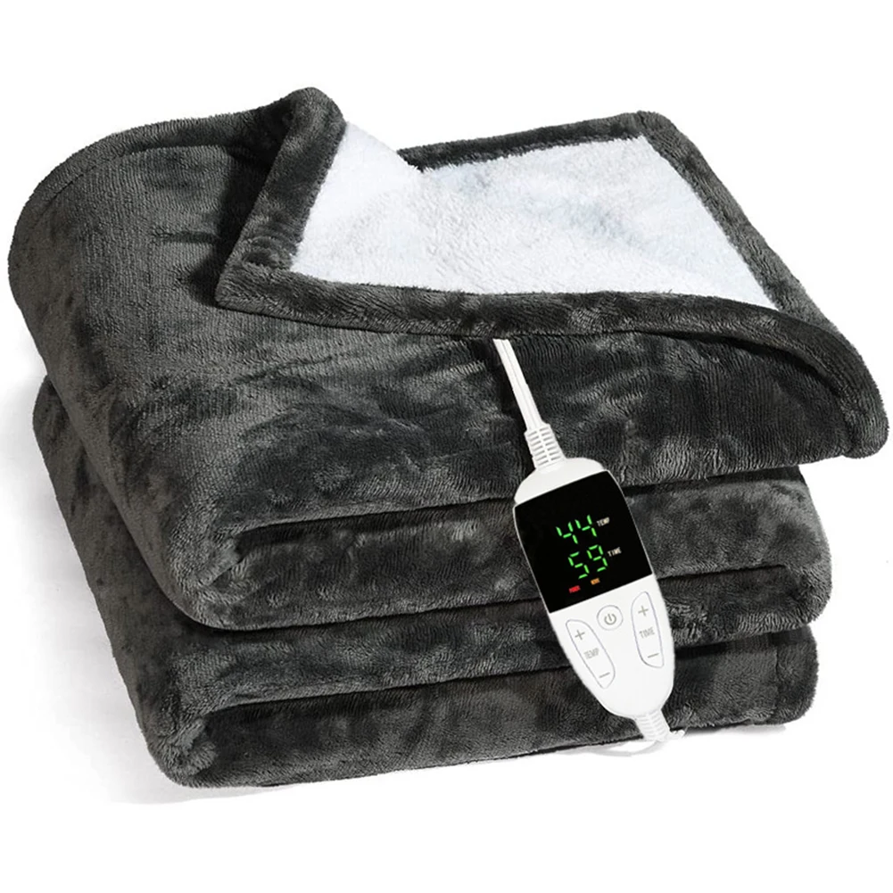 

Электрическое одеяло, супермягкое фланелевое одеяло с подогревом, 6 уровней нагрева, 2-4-6-10 часов, автоматическое выключение, машинная стирка, 59X51 дюймов