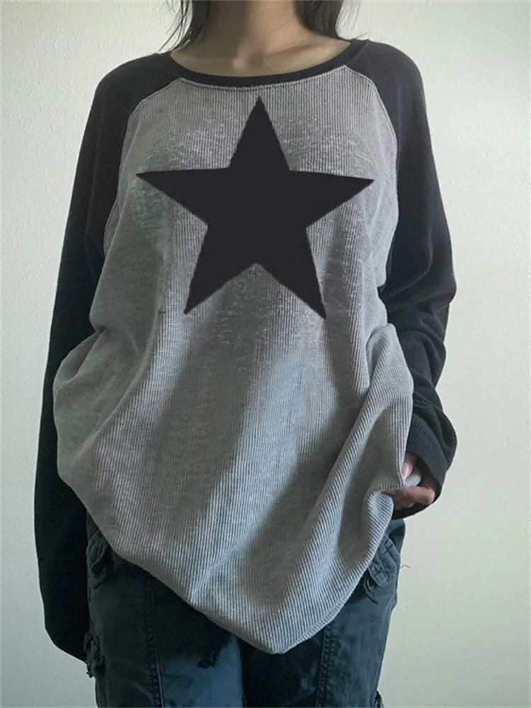 CHRONSTYLE Stars Pattern Print Patchwork Sweatshirts Tops 2022 Fall Streetwear Y2K Pullovers Long Sleeve Loose Causal Sweatshirt
CHRONSTYLE Stars Pattern Print Patchwork Sweatshirts Tops 2022 Fall Streetwear Y2K Pullovers Long Sleeve Loose Causal Sweatshirt
