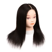 100% Human Hair Mannequin Heads With For Hair Training Styling Solon Hairdresser Dummy Doll Heads For Practice Hairstyles